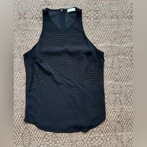 A.L.C. Black Halter Tank Top Brenner‎ Studded Crepe Size L Womens Sleeveless